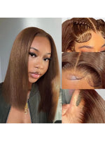 13×4 HD Lace Straight Bob Wig — Chocolate Brown | Vinisay