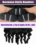 Vinisay Burmese curly hair texture close-up, tight spiral curl pattern