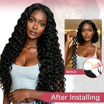 Black woman with Vinisay boho feather extensions installed, natural look