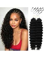 Boho Deep Wave Feather Extensions — 50 Strands | Vinisay
