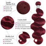 99J Burgundy Body Wave Bundles — Brazilian Virgin Hair | Vinisay