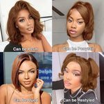 13×4 HD Lace Straight Bob Wig — Chocolate Brown | Vinisay