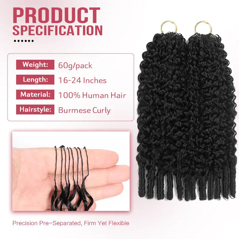 Boho Feather Extensions Human Hair Burmese Curly 50 Strands Pre-Separated | Vinisay