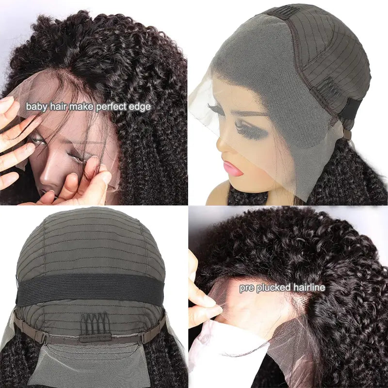 Vinisay kinky curly wig pre-plucked hairline detail