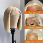 Vinisay 613 blonde straight bob wig HD lace hairline detail