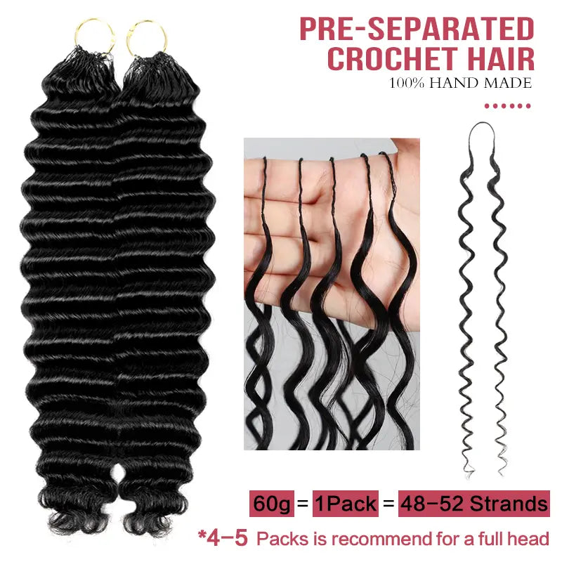 Boho Deep Wave Feather Extensions — 50 Strands | Vinisay
