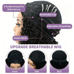 Vinisay deep wave half wig side view, 200% density natural look