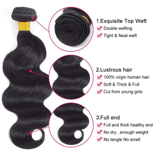 Vinisay 12A body wave bundles packaging, 100g exact weight
