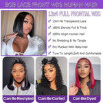 13×4 HD Lace Straight Bob Wig — Natural Black | Vinisay