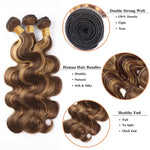  Vinisay P4/27 ombre color gradient, dark brown roots honey blonde ends