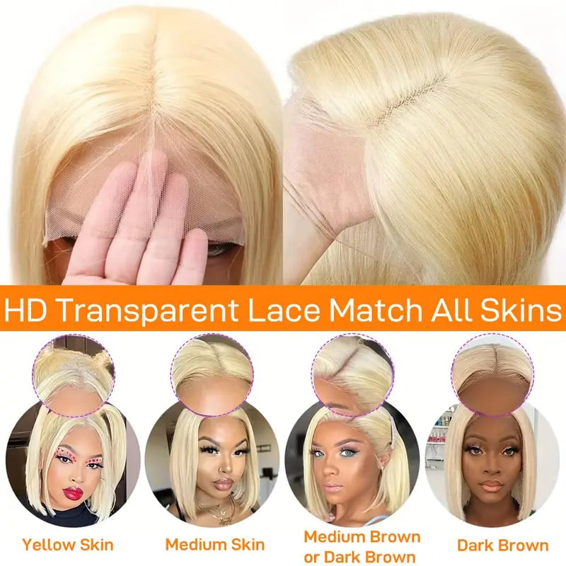 13×4 HD Lace Straight Bob Wig — #613 Blonde | Vinisay